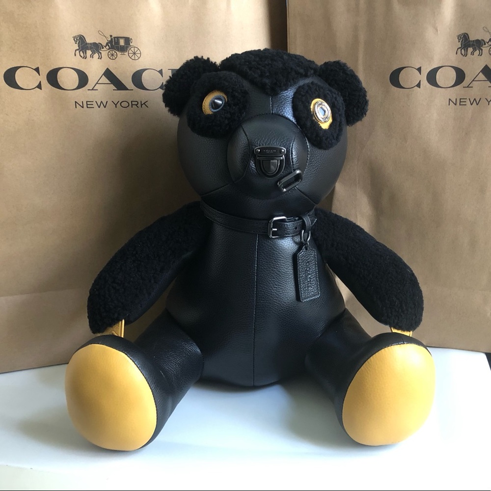 COACH Limited Edition Leather Teddy Bear "FUZZ"